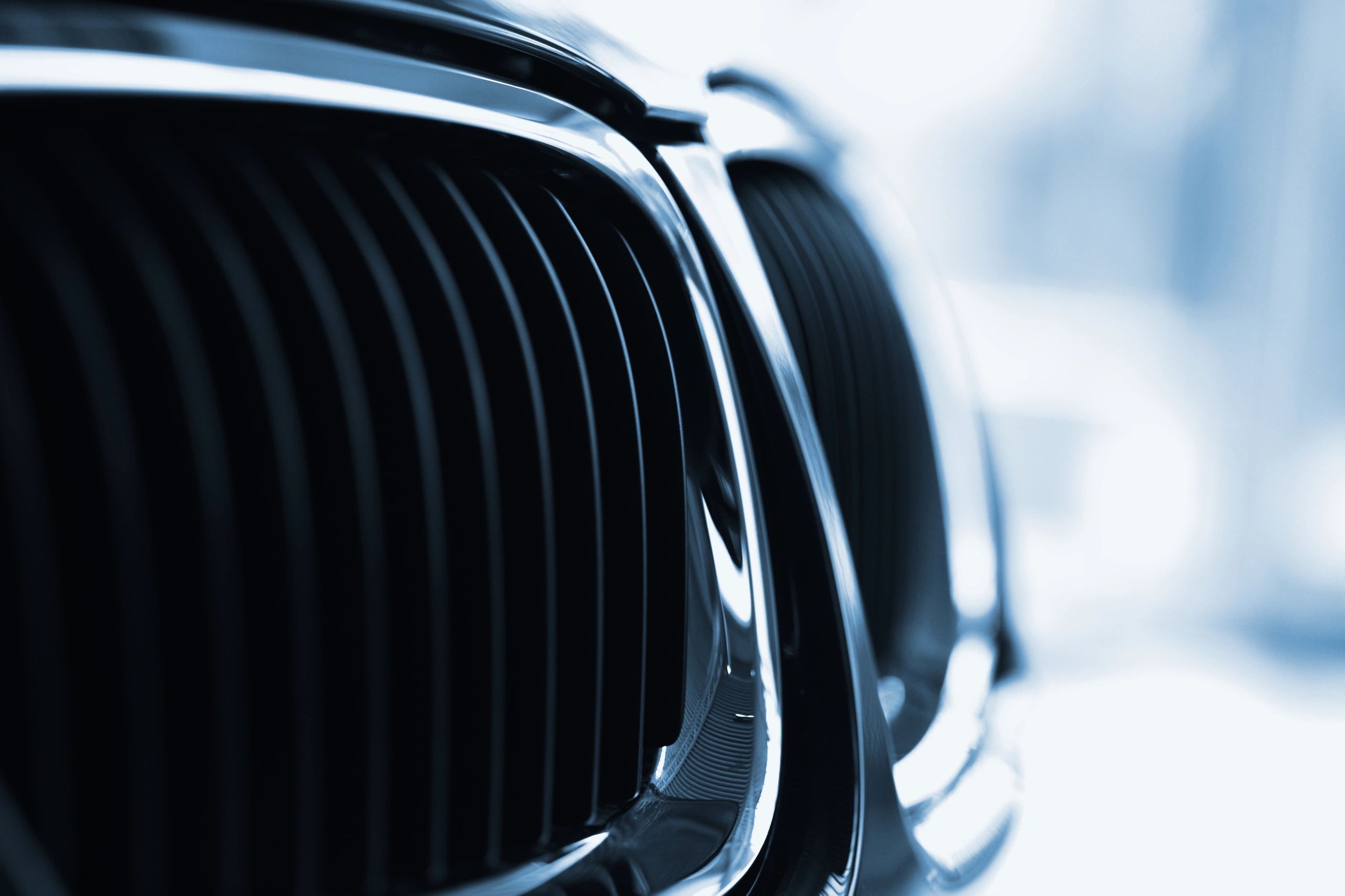 Close-up of premium vehicle grille and glossy finish